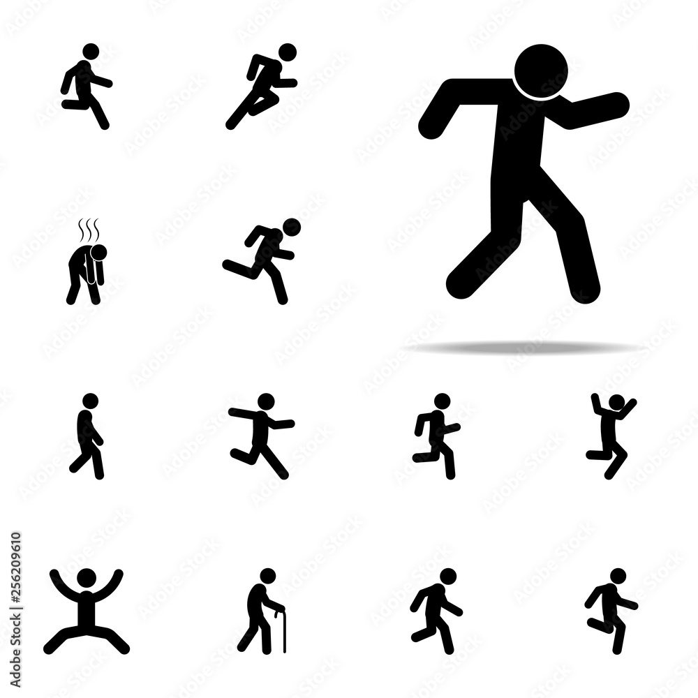 away, run icon. Walking, Running People icons universal set for web and mobile