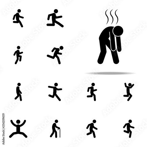 exhausted, no energy icon. Walking, Running People icons universal set for web and mobile