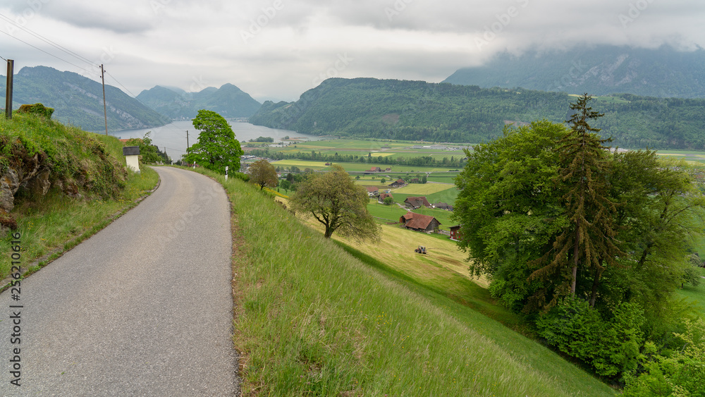 Switzerland, scenic view on lake near Vitznau village Switzerland, scenic view on lake near Vitznau village