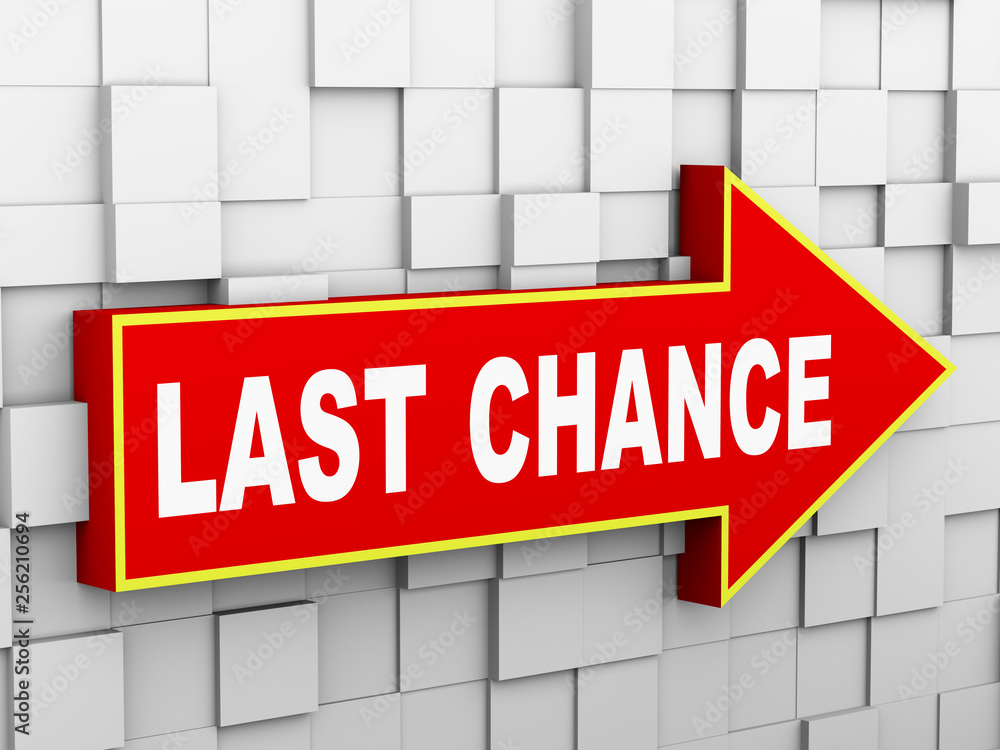 Obraz premium 3d abstract cube wall arrow - last chance