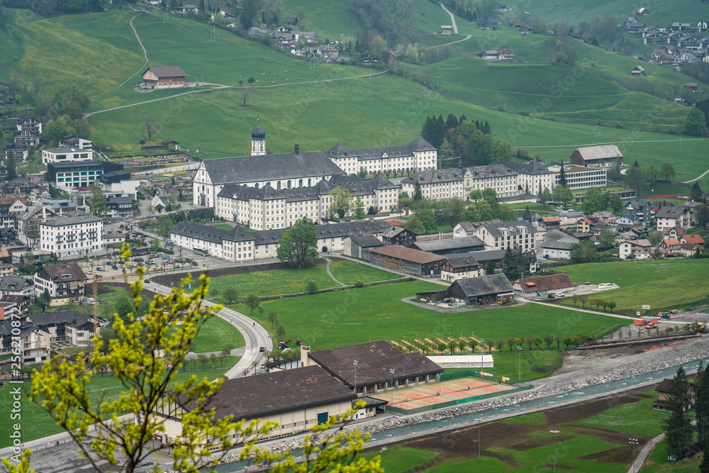 Switzerland, panorama of Engelberg village 
