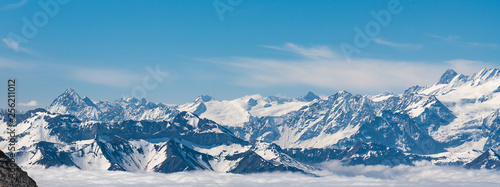 Switzerland, panoramic view from Pilatus on Alps in clouds © AlehAlisevich