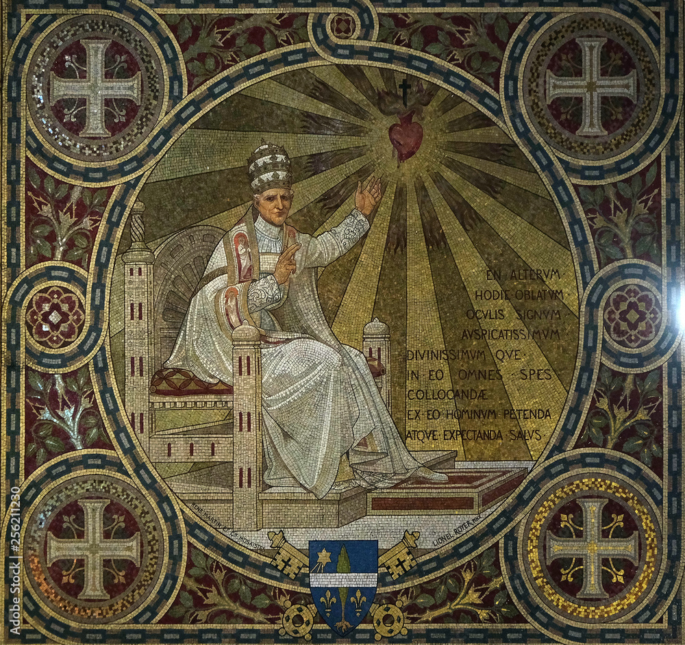 Mosaic in the Basilica of the Sacred Heart of Jesus in Paris, France 