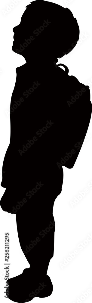 school boy body silhouette vector
