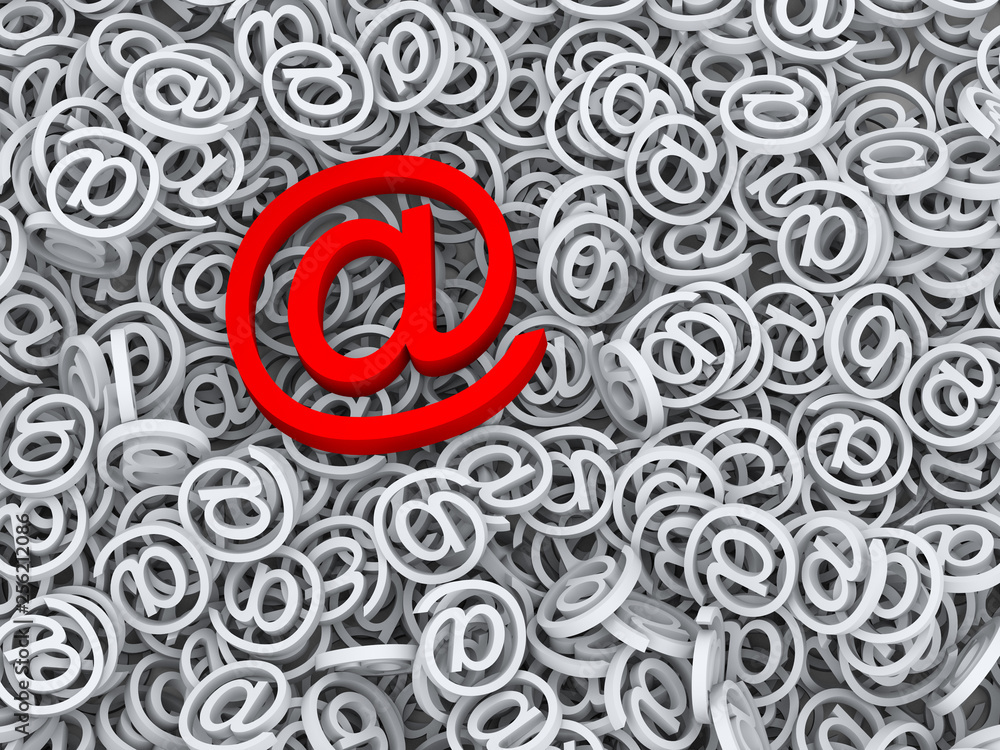 3d important message email symbol at sign 3d important message email symbol at sign