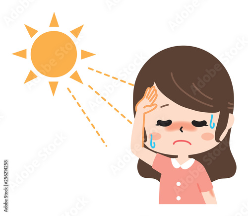 women suffering from sunburn