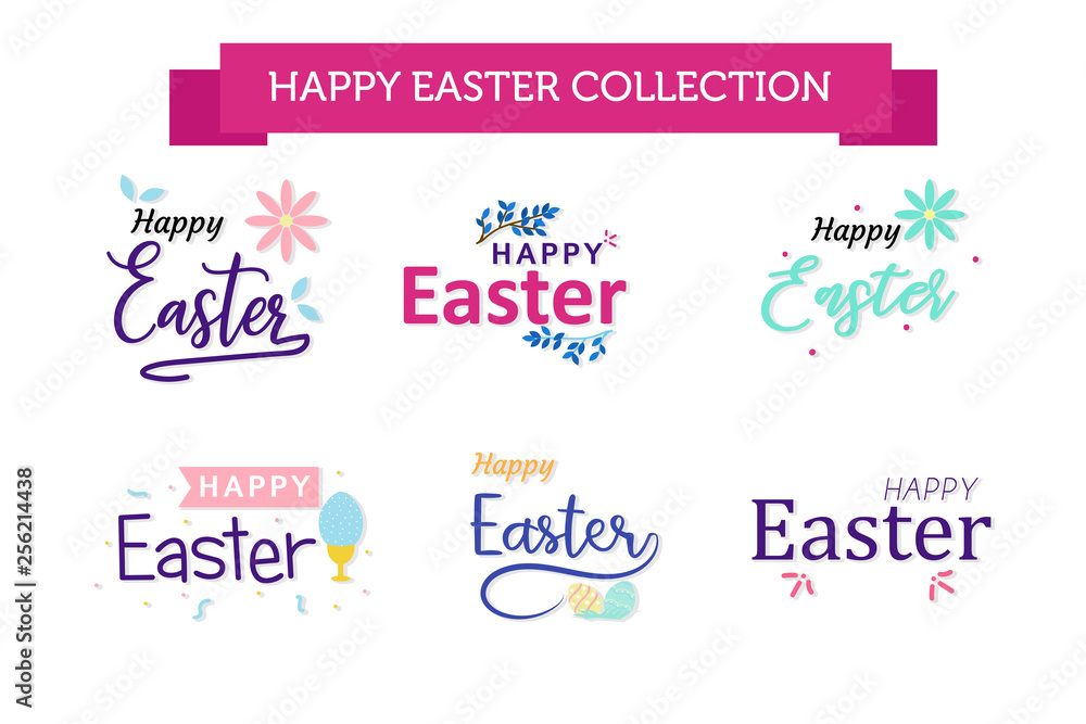 lettering happy easter collection. 