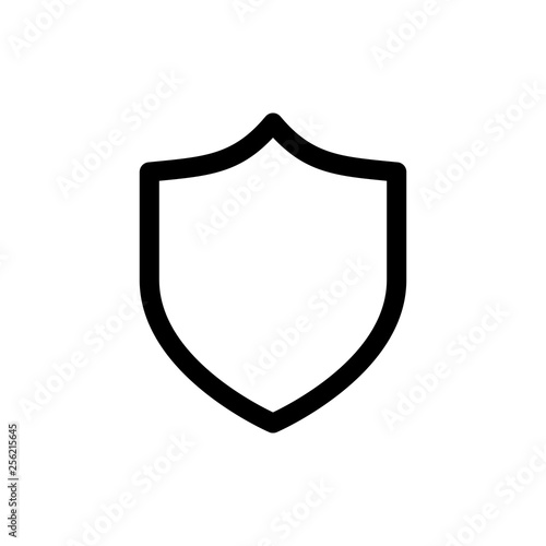 Shield icon simple flat style outline vector sign