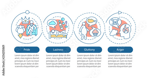 Deadly sins vector infographic template