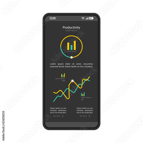 Smartphone dashboard interface vector template