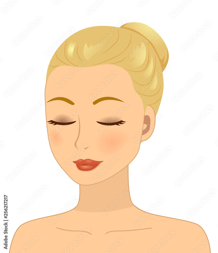 Girl Tapping Face Spots Illustration Girl Tapping Face Spots Illustration