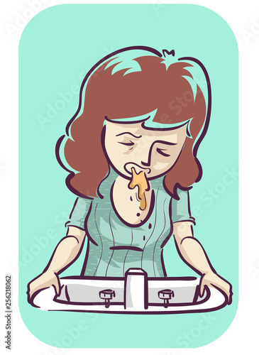 Girl Morning Sickness Vomit...
