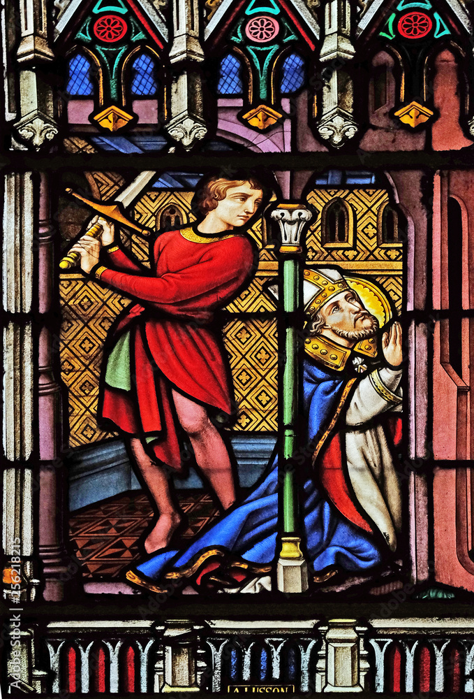 Martyrdom of Saint Eugene, stained glass windows in the Saint Eugene - Saint Cecilia Church, Paris, France Martyrdom of Saint Eugene, stained glass windows in the Saint Eugene - Saint Cecilia Church, Paris, France
