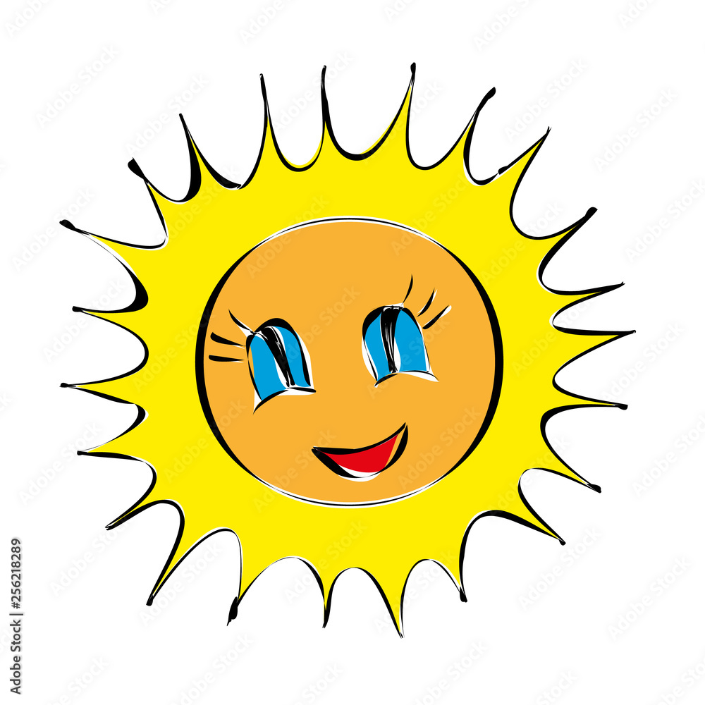vector isolated cartoon sun