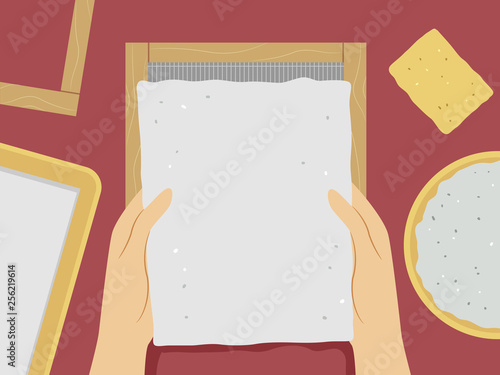 Hands Paper Making Illustra...