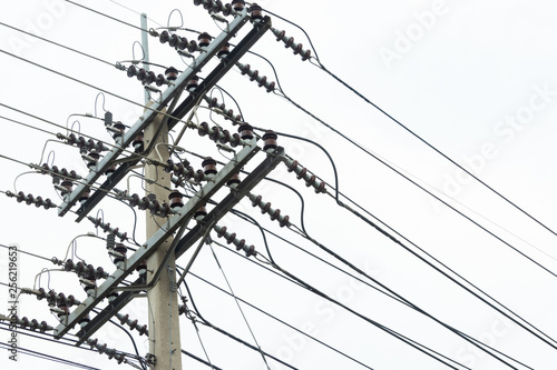 Electric cable support on electrical poles