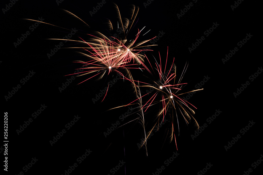 long exposure fireworks on a black background long exposure fireworks on a black background