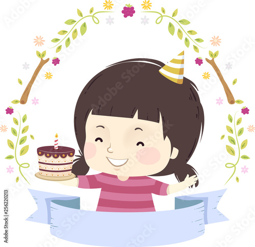 Kid Girl Birthday Cake Wood...