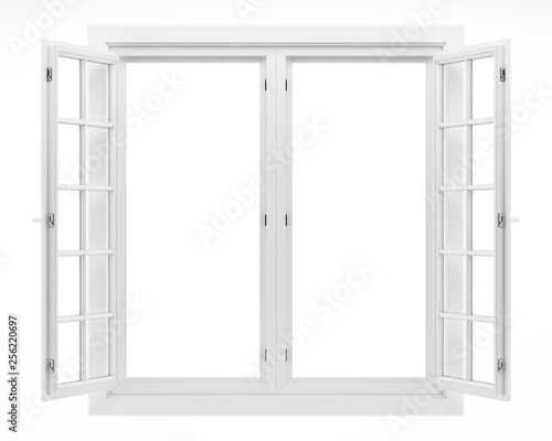 open window isolated on white background