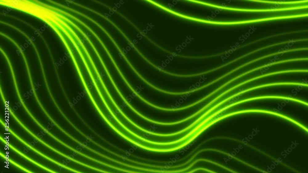 Bright green neon laser glowing curved 3d wavy lines abstract motion background. Seamless loop. Video animation Ultra HD 4K 3840x2160 Bright green neon laser glowing curved 3d wavy lines abstract motion background. Seamless loop. Video animation Ultra HD 4K 3840x2160