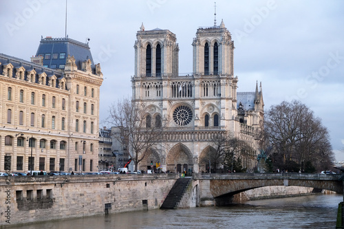 Notre Dame Cathedral, Paris, UNESCO World Heritage Site in Paris, France 