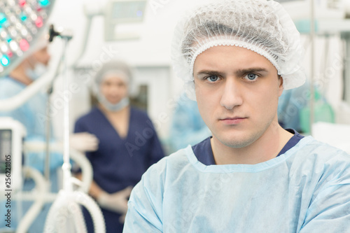 Disappointed professional doctor after unsuccessful surgery