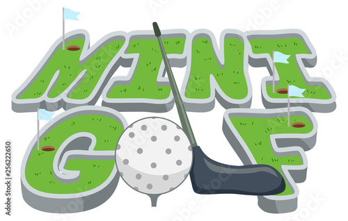 Lettering Mini Golf Illustration