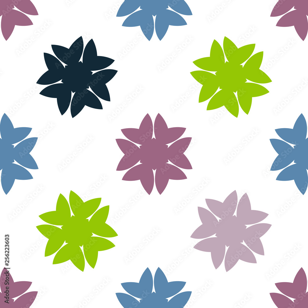 Fototapeta premium Bright seamless pattern with floral geometric ornament.