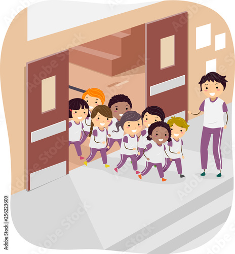 Stickman Kids Gym Teacher Illustration