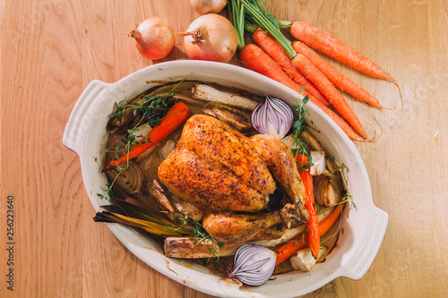 pieczony kurczak z warzywami