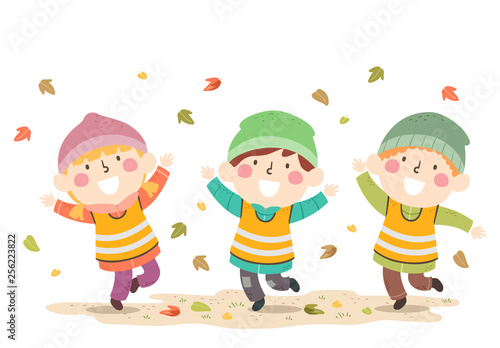 Kids Autumn Nature Leaves P...