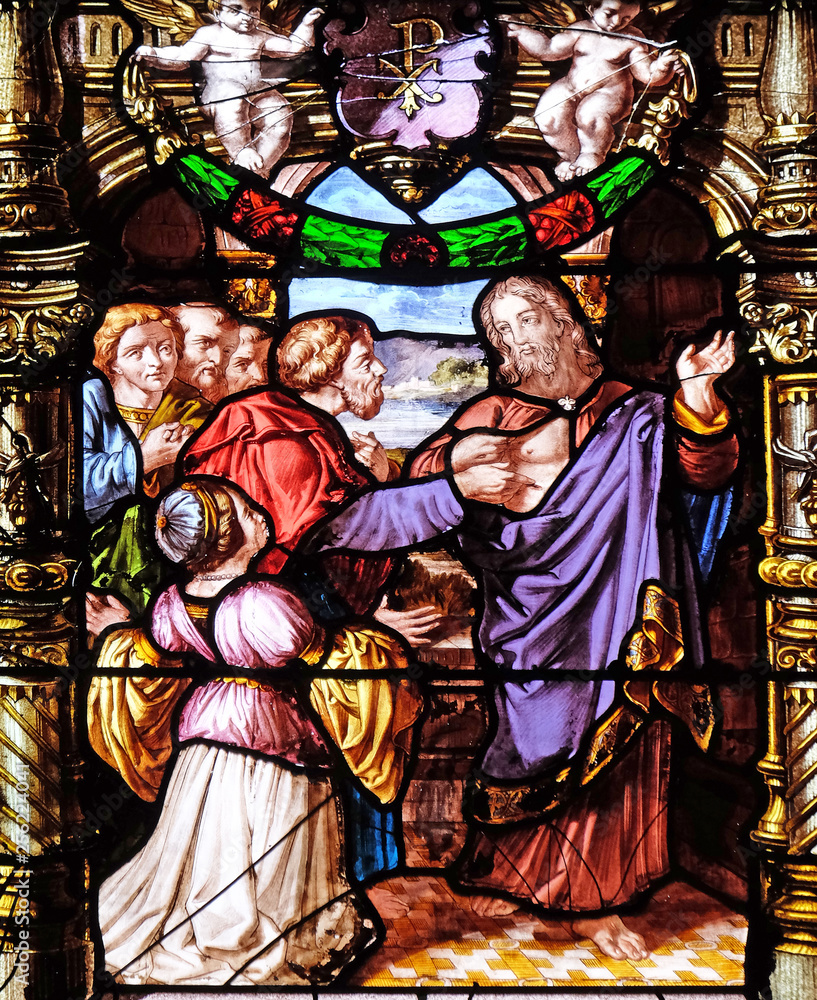 Appearance to Thomas, stained glass windows in the Saint Gervais and Saint Protais Church, Paris, France 
