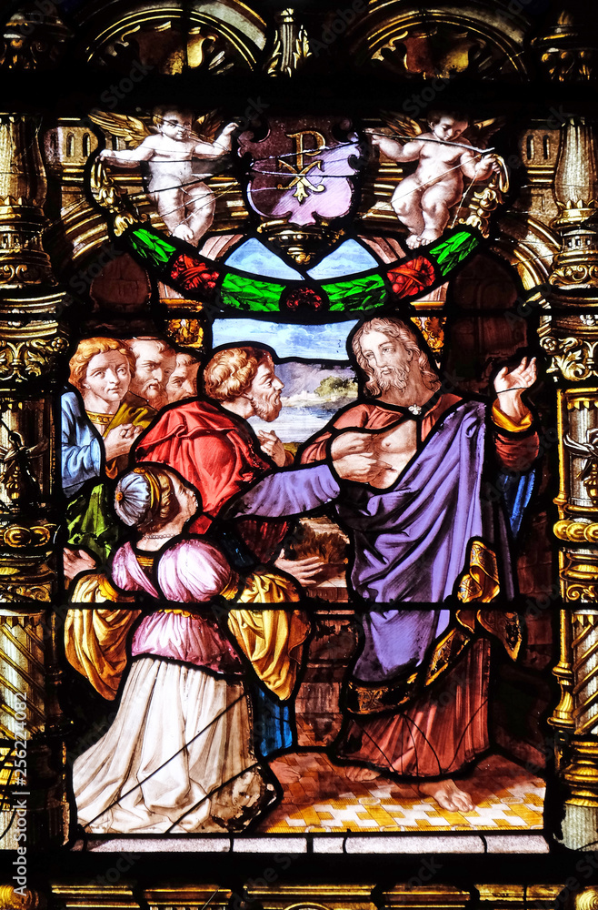 Appearance to Thomas, stained glass windows in the Saint Gervais and Saint Protais Church, Paris, France 