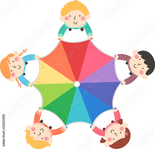 Kids Rainbow Umbrella Parachute Jumpsack Ballute
