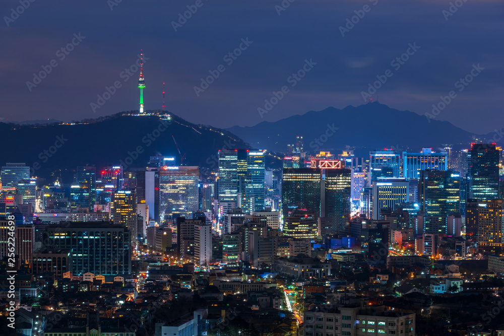 Seoul Cityscape at Night,South Korea.