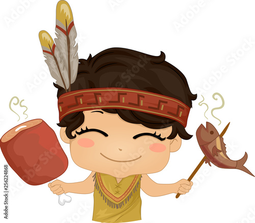 Kid Boy American Indian Fis...