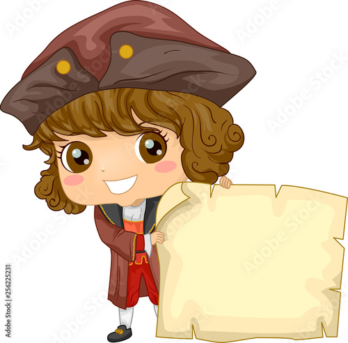 Фотография Kid Boy Christopher Columbus Paper Illustration