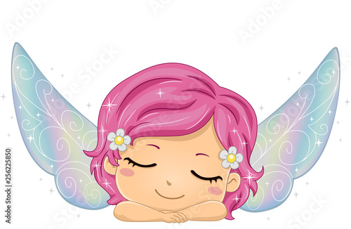 Kid Girl Fairy Sleeping Ill...