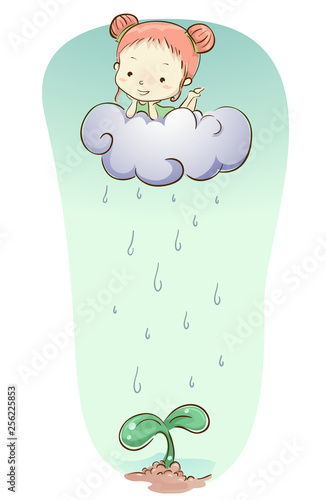 Kid Girl Fantasy Cloud Wate...