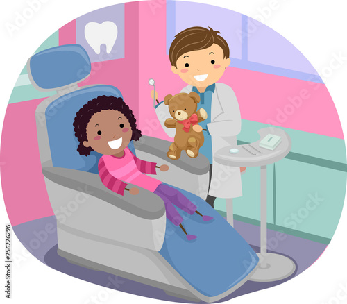 Stickman Kid Girl Dentist T...