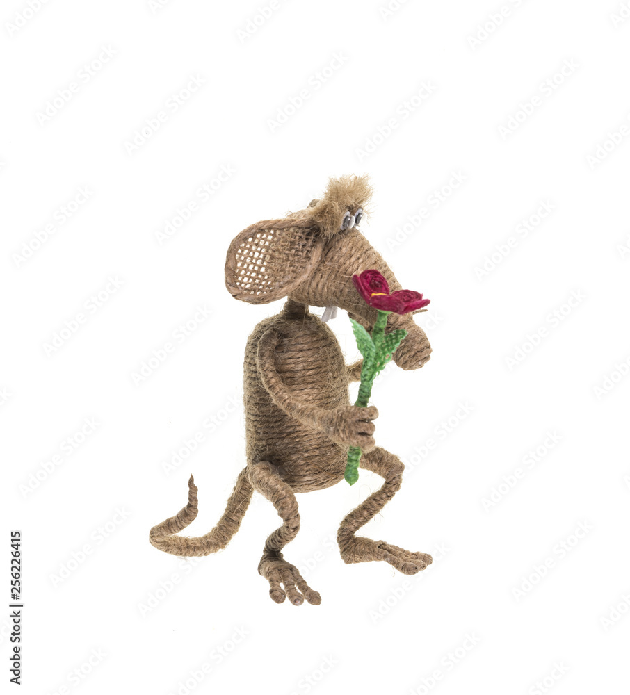 Obraz premium toy decorative mouse on a white background