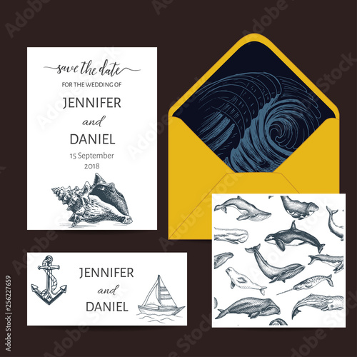 Photography Wedding Card with whale