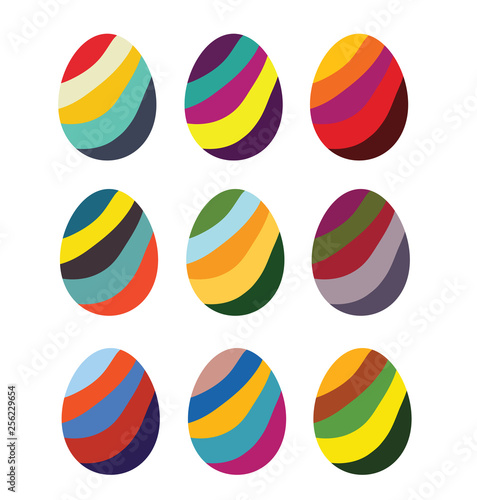Set of cute vector easter eggs.