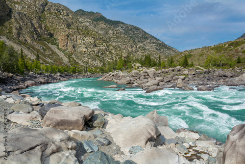 View of threshold Ilgumen on the river Katun photo