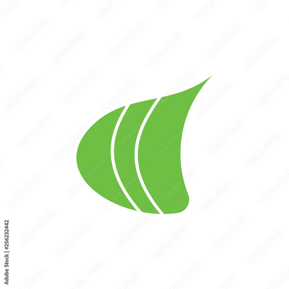simple stripes leaf green logo vector simple stripes leaf green logo vector
