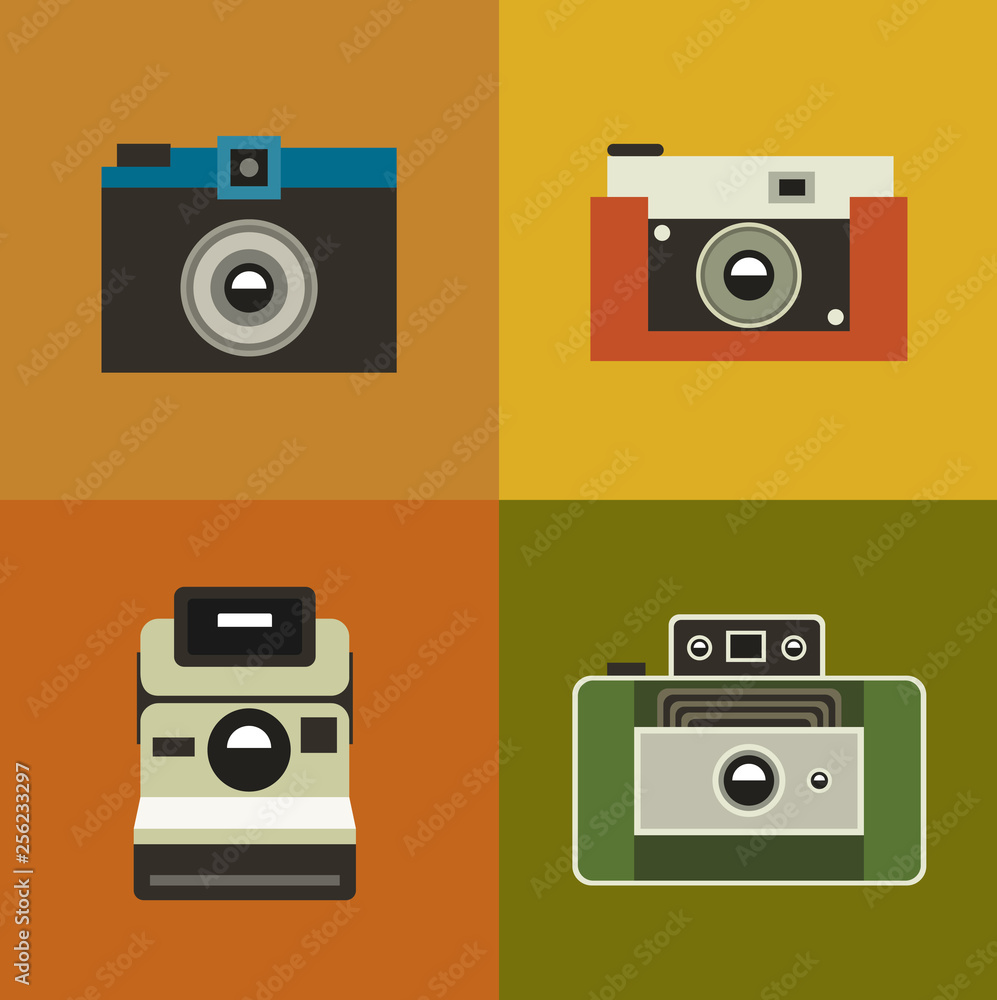 Fototapeta premium illustration icon set of vintage photo camera