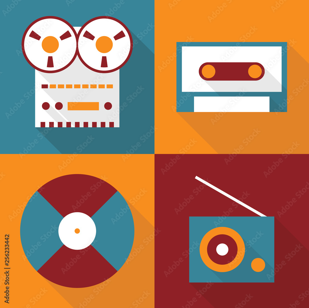 Vector illustration icon set of retro music Vector illustration icon set of retro music