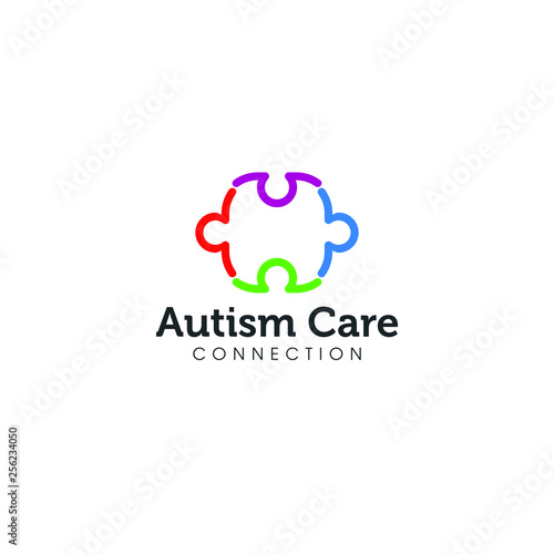 best original autism care wellness for success logo designs concept, playful and colorful