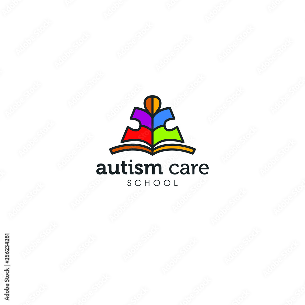 best original autism care wellness for success logo designs concept, playful and colorful