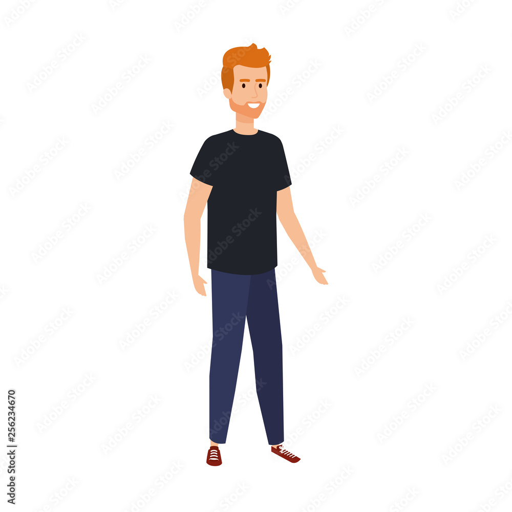 young and casual man character young and casual man character
